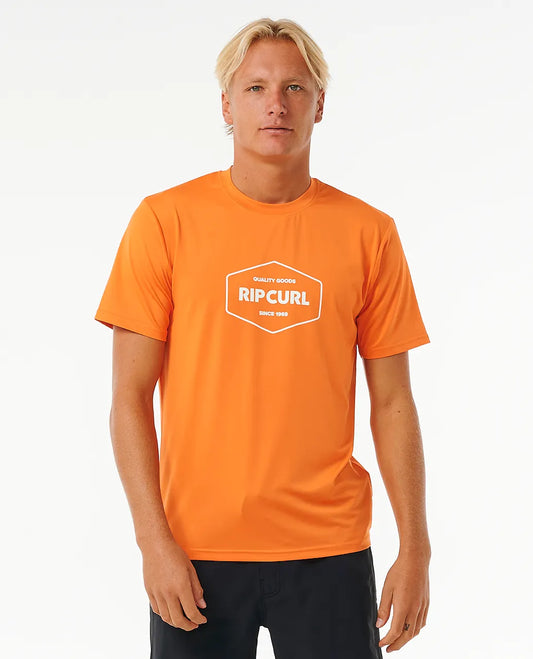 T-Shirt anti-UV Ripcurl - Stapler UPF Mandarin RED